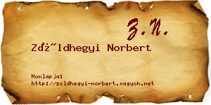 Zöldhegyi Norbert névjegykártya